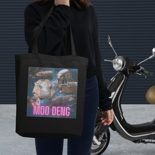 Moo Deng Pygmy Hippo Tote Bag | Moo Deng Hippo Design
