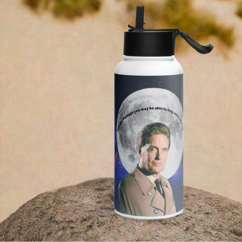 Unsolved Mysteries Stainless Steel Water Bottle featuring Robert Stack – 32 oz