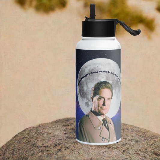 Unsolved Mysteries Stainless Steel Water Bottle featuring Robert Stack – 32 oz
