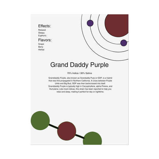 Marijuana Strains Wall Art l Grand Daddy Purple Cannabis Poster l Modern Weed Decor