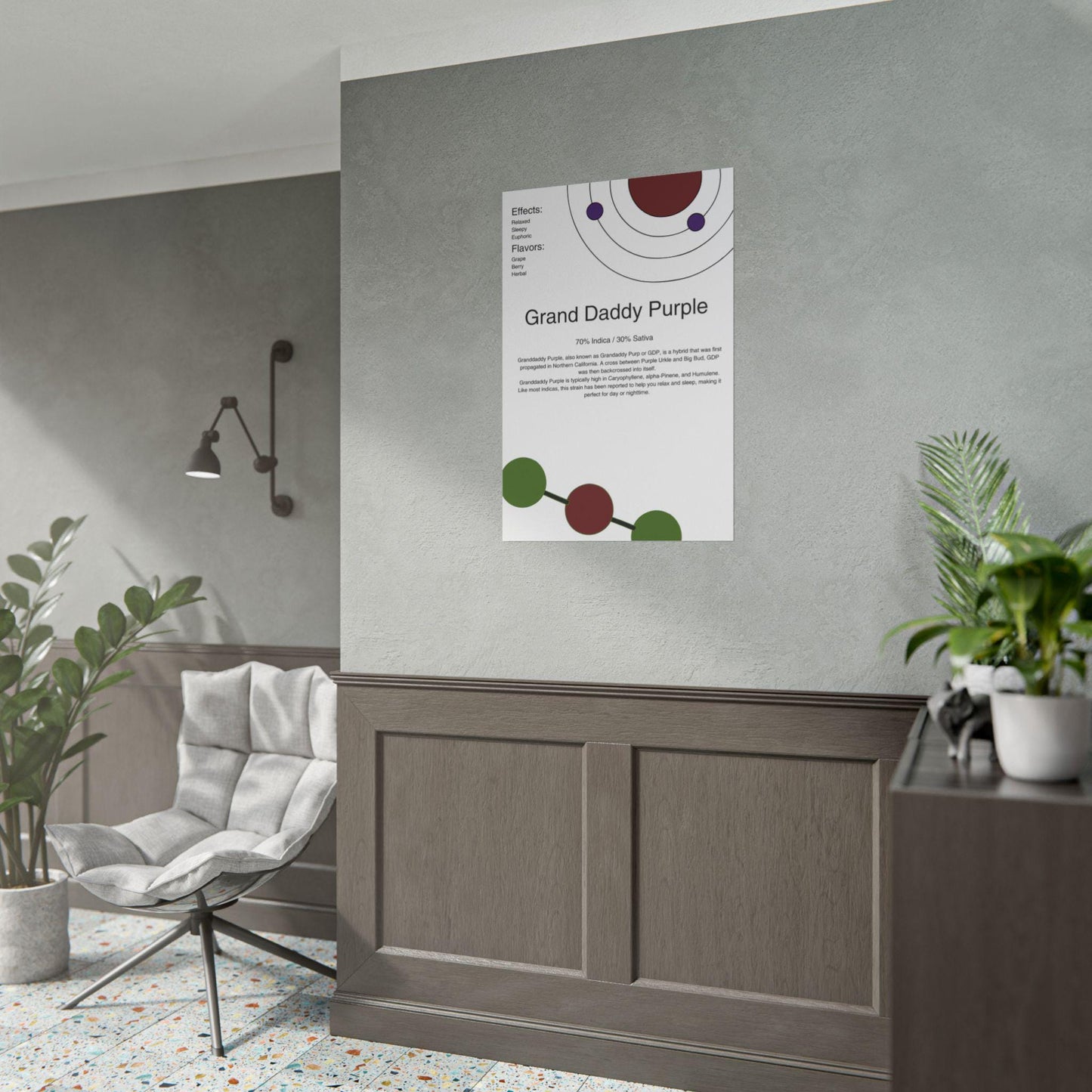 Marijuana Strains Wall Art l Grand Daddy Purple Cannabis Poster l Modern Weed Decor