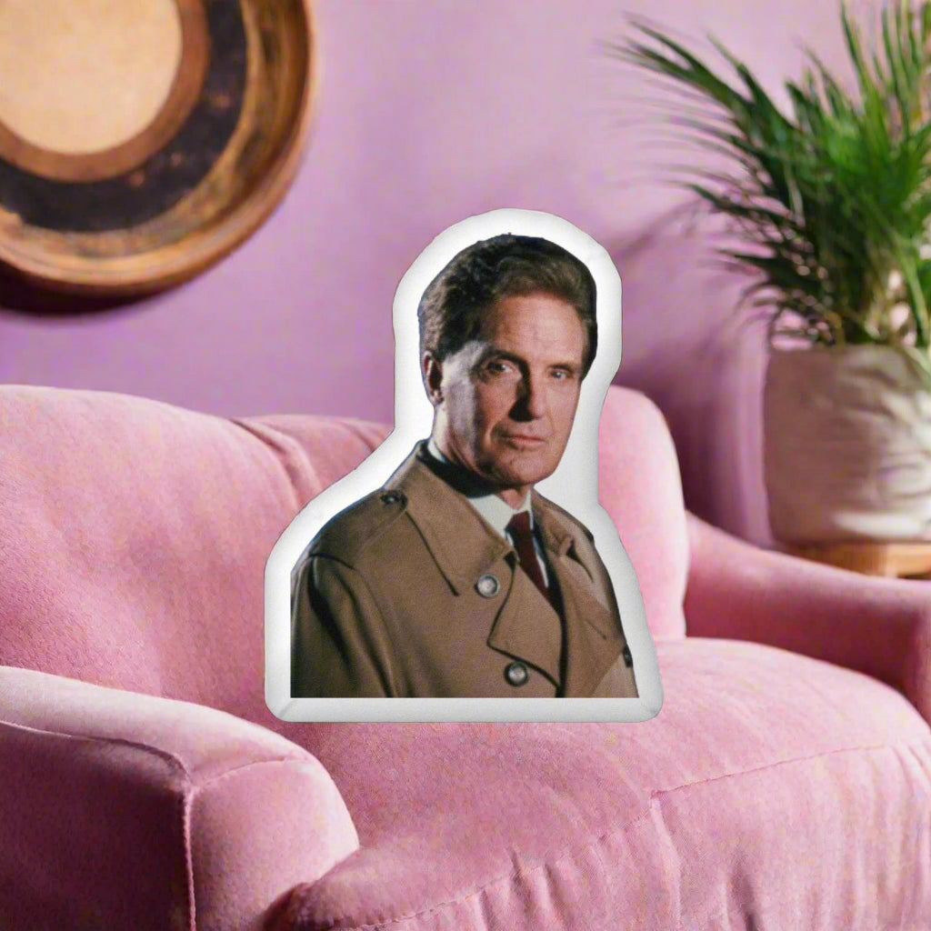 Robert Stack Unsolved Mysteries Pillow | Custom Shaped Throw Pillow | 80s & 90s TV Show Host Pillow | True Crime Fan Decor