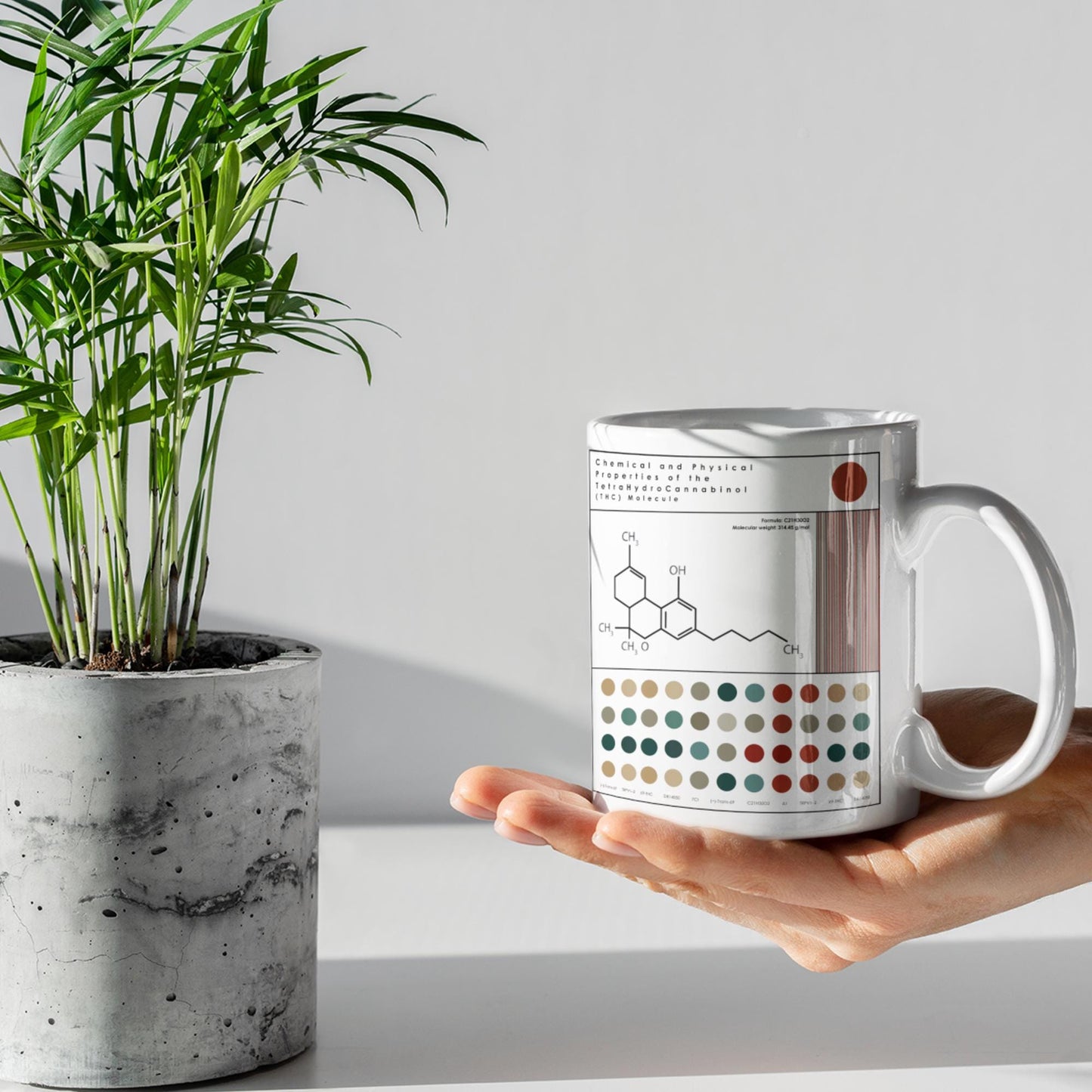 THC Molecule Mug l Cannabis l Themed Mug l Unique Marijuana Design