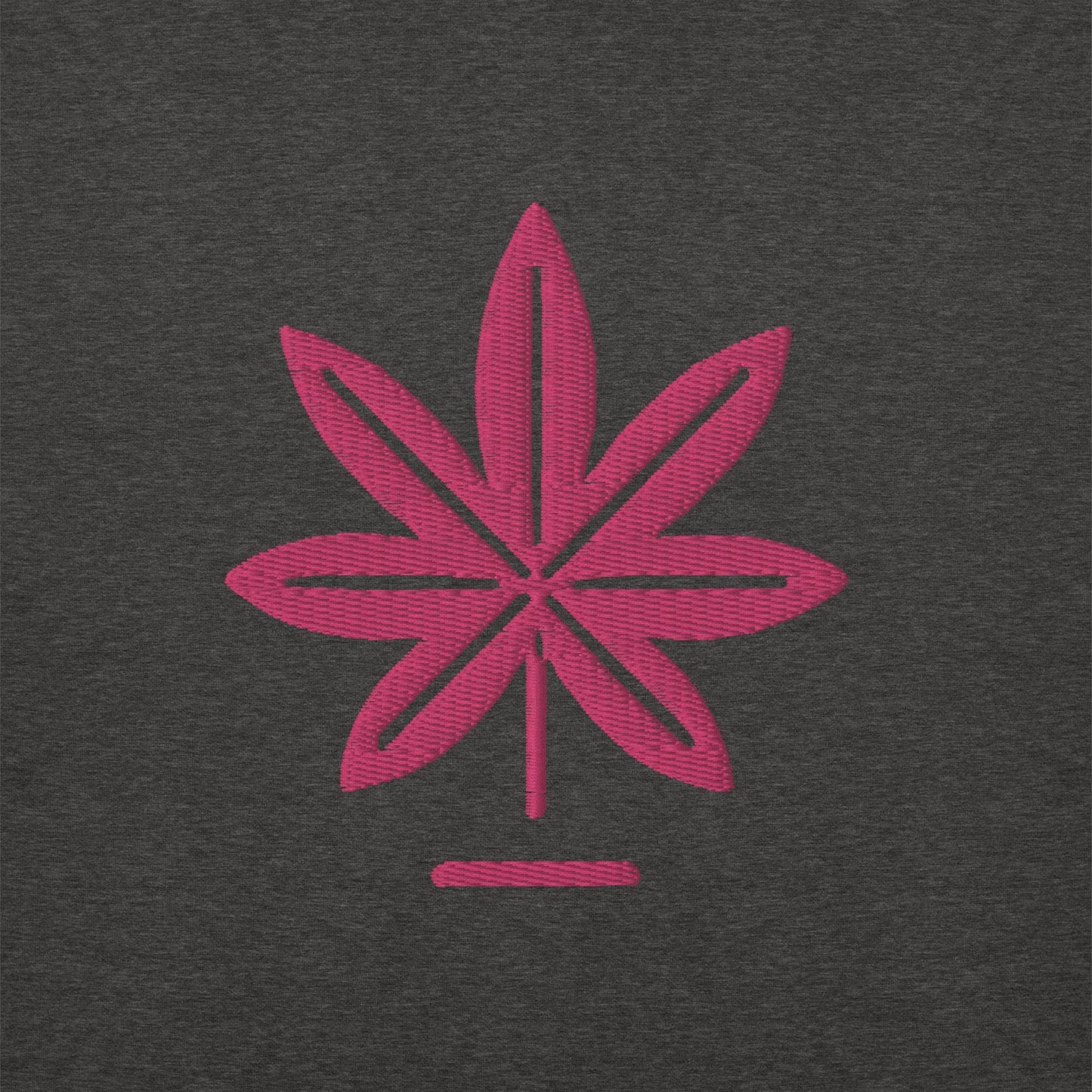 Hot Pink Marijuana Leaf Sweatshirt – Embroidered Cannabis Sweatshirt – Classic Crew Neck, Soft Cotton, Multiple Colors Available