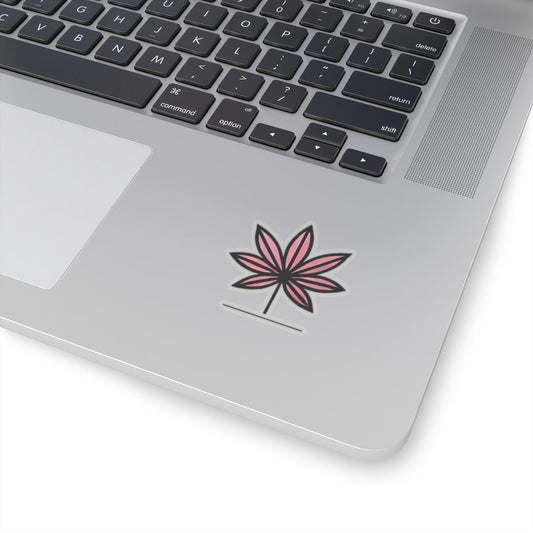Trendy Hot Pink Weed Leaf Sticker - Vinyl Decal in Various Sizes