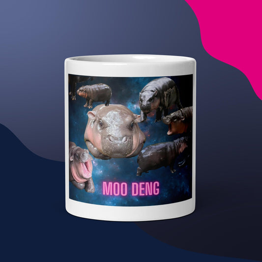 Moo Deng Pygmy Hippo Coffee Mug | Cute Hippo Mug | Animal Lover Gift | Unique Hippo Galaxy Design Mug | Fun Hippo Coffee Cup