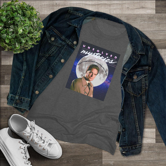 Unsolved Mysteries Women's Triblend Tee, Vintage TV Show Tee, Retro Graphic T-Shirt, Mystery Lover Gift, Casual Wear, Fan Apparel
