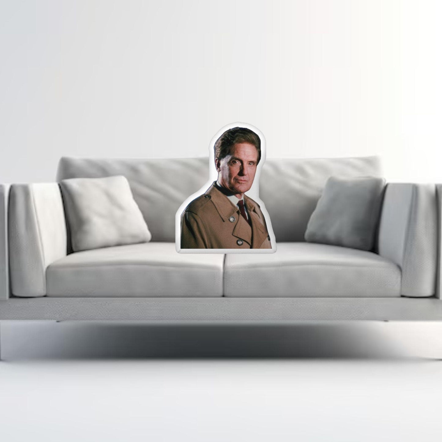 Robert Stack Unsolved Mysteries Pillow | Custom Shaped Throw Pillow | 80s & 90s TV Show Host Pillow | True Crime Fan Decor