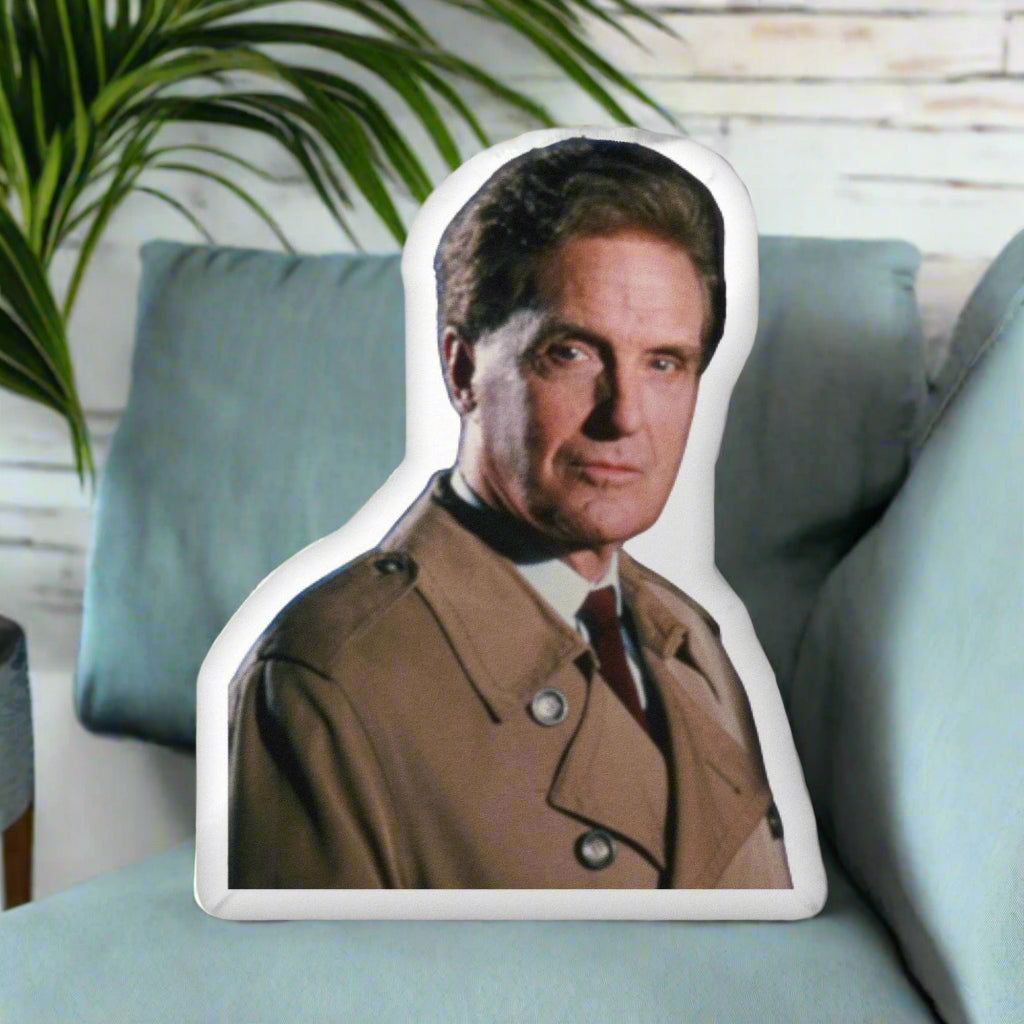 Robert Stack Unsolved Mysteries Pillow | Custom Shaped Throw Pillow | 80s & 90s TV Show Host Pillow | True Crime Fan Decor