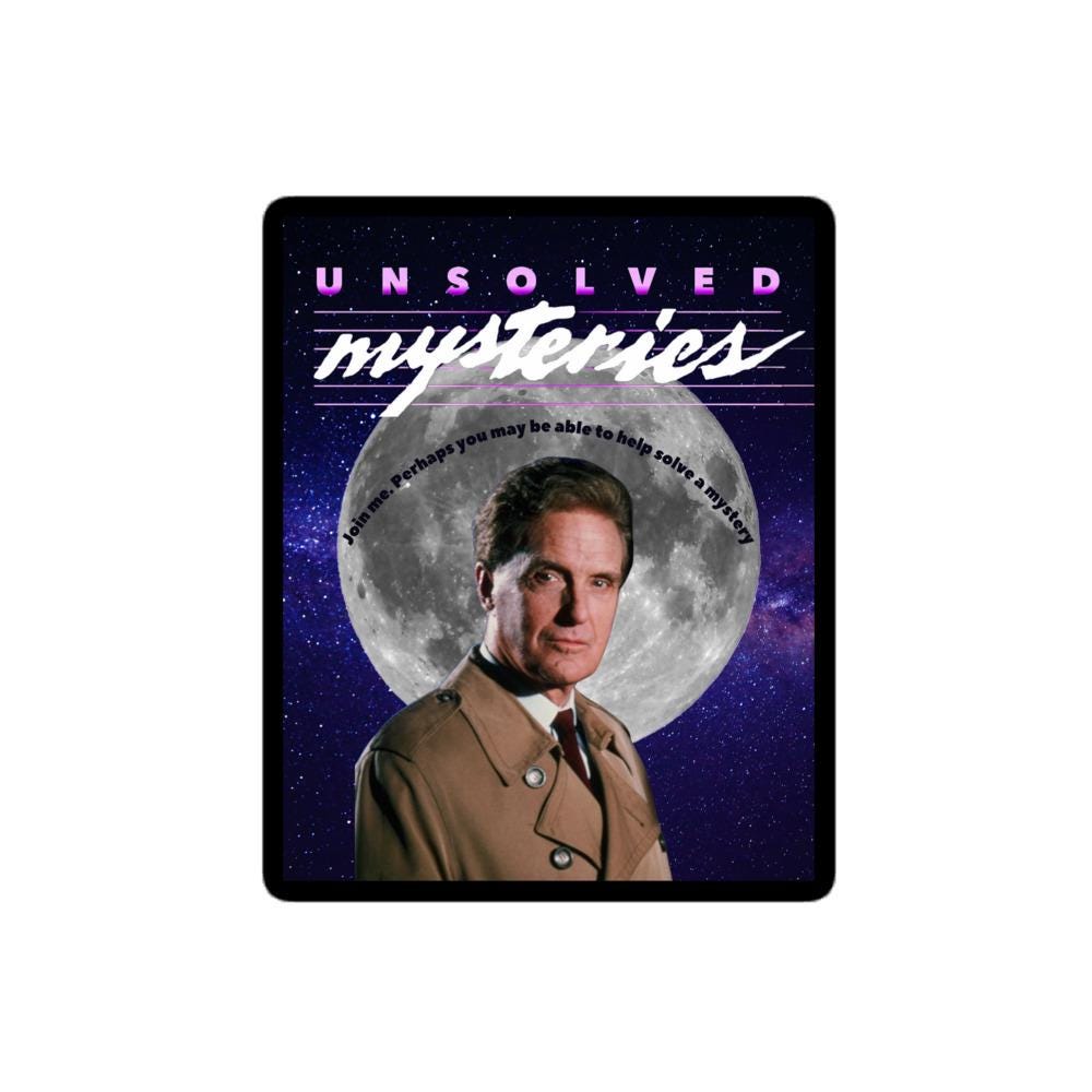 Vintage Unsolved Mysteries Sticker | Retro 80s TV Show Vinyl Decal | True Crime Fan Sticker | Classic Unsolved Mysteries Collectible