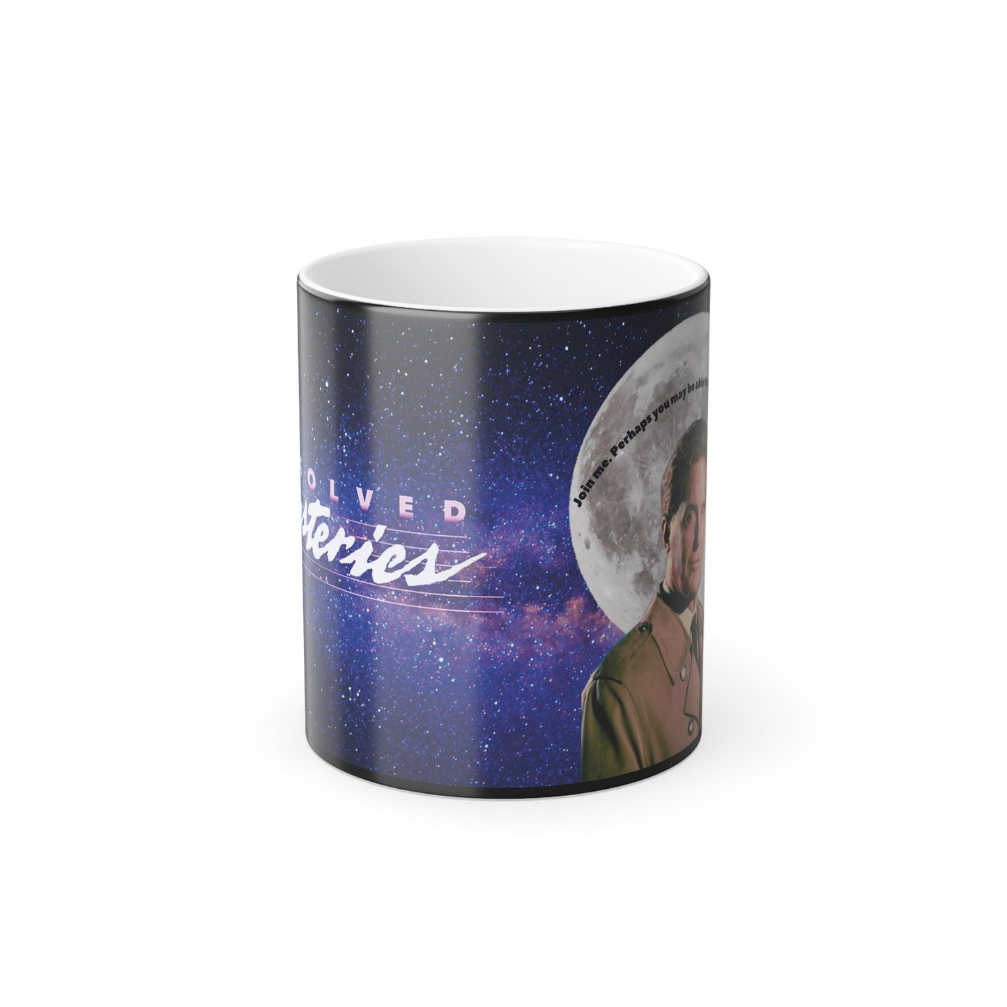 Unsolved Mysteries Color-Changing Mug | Retro 80s TV Show Heat-Sensitive Coffee Cup | Robert Stack Mug