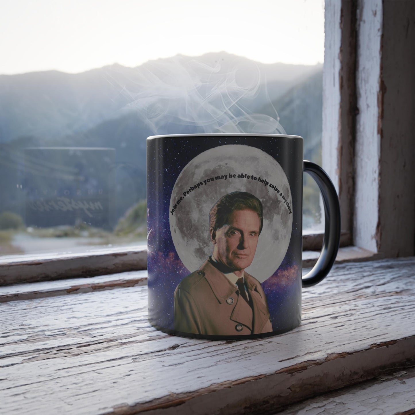 Unsolved Mysteries Color-Changing Mug | Retro 80s TV Show Heat-Sensitive Coffee Cup | Robert Stack Mug