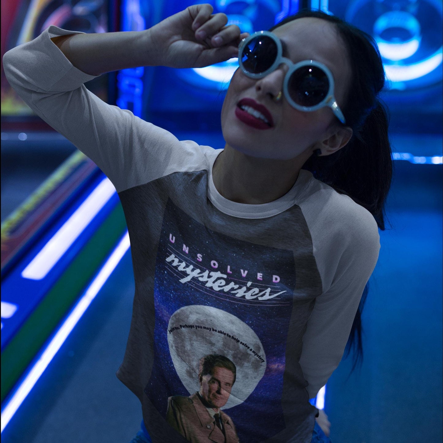 Unsolved Mysteries Vintage Raglan T-Shirt | Retro 80s TV Show Baseball Tee | Classic True Crime Fan Shirt | Two Color Options Available