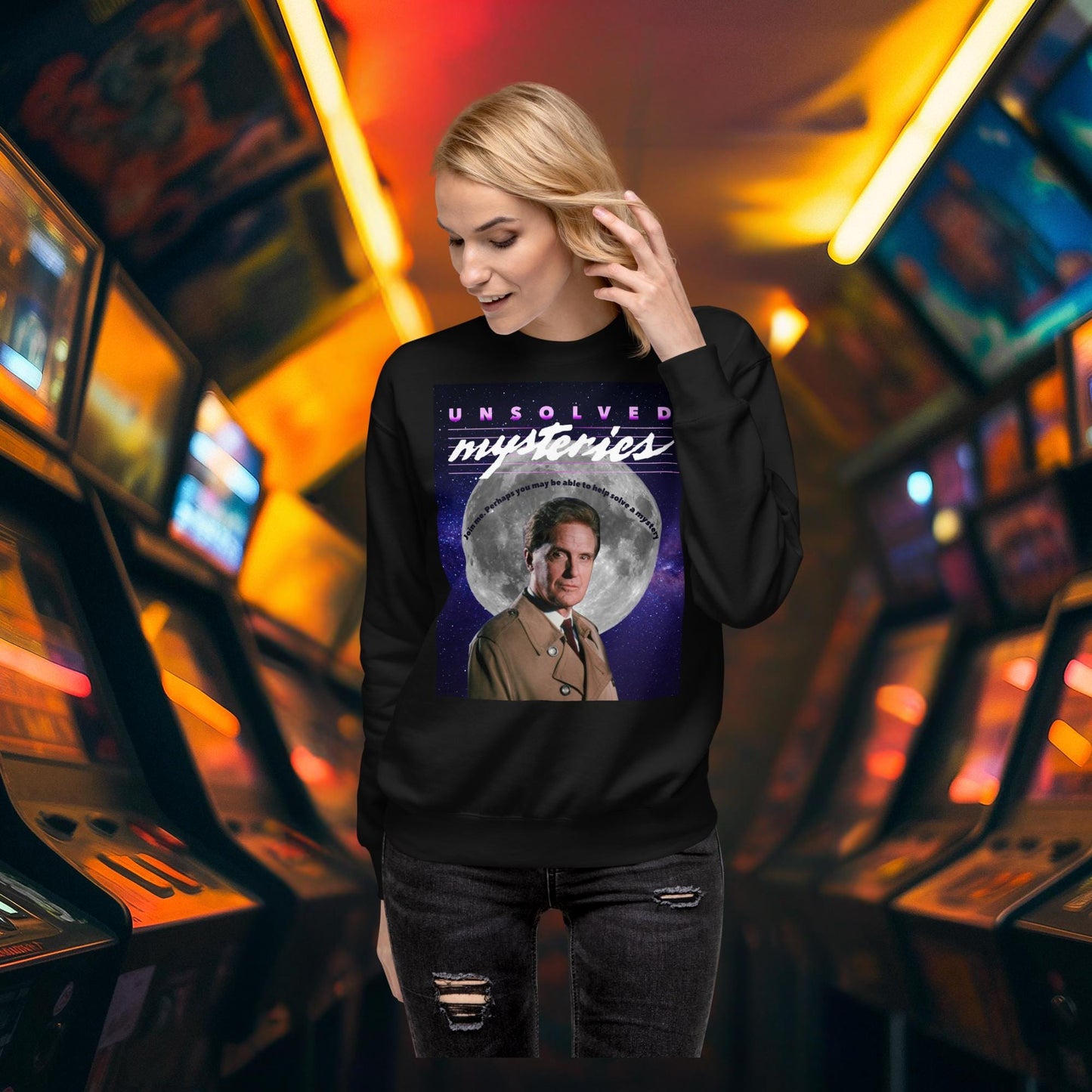 Vintage Unsolved Mysteries Sweatshirt - Retro Long Sleeve Tee W Robert Stack