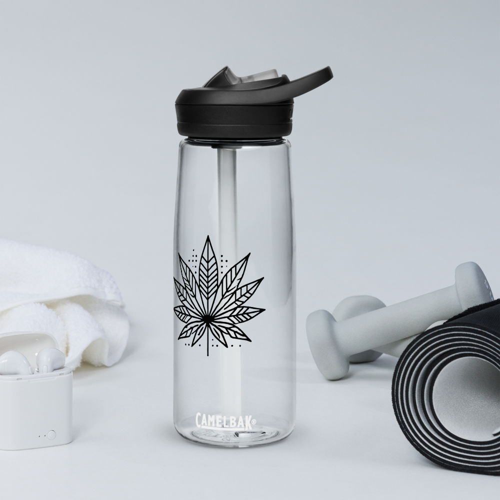 Modern Cannabis Leaf Water Bottle – 25 oz BPA-Free Reusable Sports Bottle