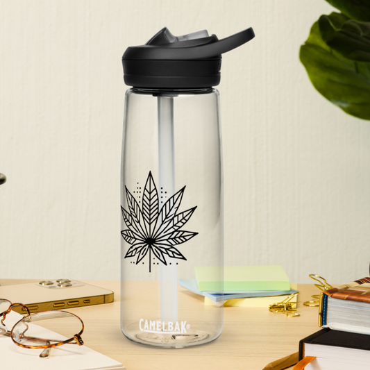 Modern Cannabis Leaf Water Bottle – 25 oz BPA-Free Reusable Sports Bottle